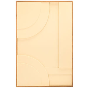 Safavieh MODERN Geometry Framed Wood Wall Art - Beige Two-Panel Dimensional Design for Stylish Interiors WLA9001A-SET2