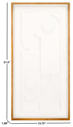 Safavieh MEMORY, Elegant 15.75x31.5" White Framed Dimensional Wall Art for Modern Home Decor Style WLA9002A