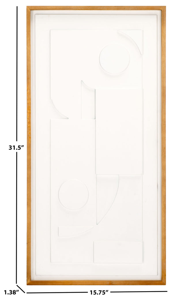 Safavieh MEMORY, Elegant 15.75x31.5" White Framed Dimensional Wall Art for Modern Home Decor Style WLA9002A