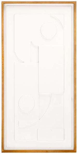 Safavieh MEMORY, Elegant 15.75x31.5" White Framed Dimensional Wall Art for Modern Home Decor Style WLA9002A
