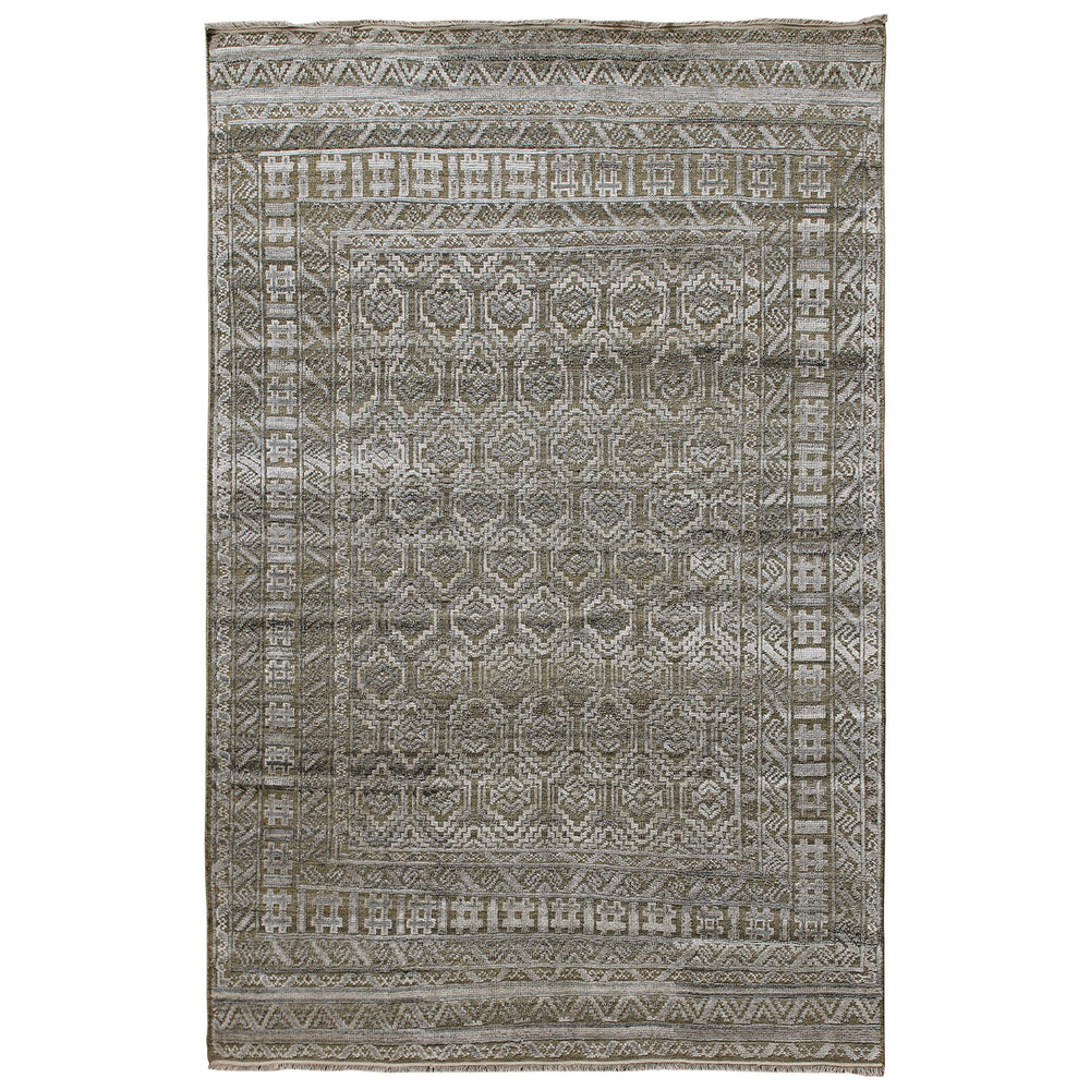 AMER Rugs Winslow Hand-knotted Wool Viscose Geometric Area Rug with Carved High-low Pile WNS20203