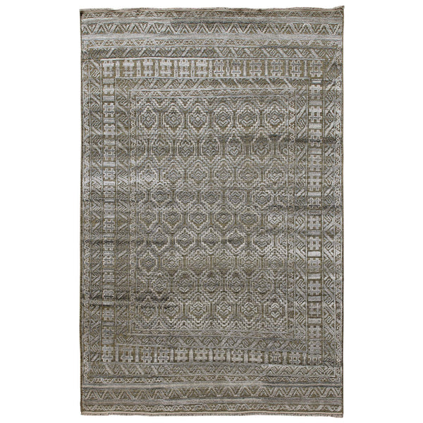 AMER Rugs Winslow Hand-knotted Wool Viscose Geometric Area Rug with Carved High-low Pile WNS20203