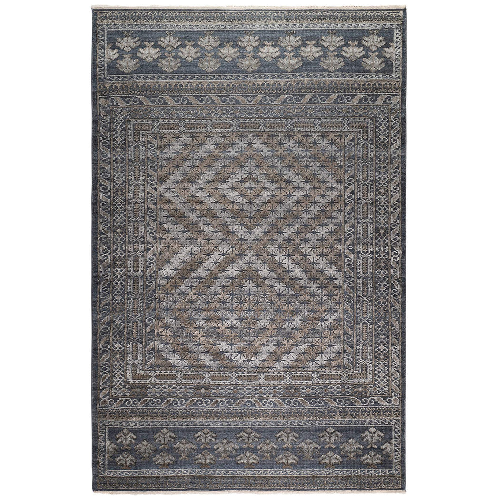 AMER Rugs Winslow Hand-knotted Wool Viscose Geometric Area Rug with High-low Pile Artisan Craft WNS50203