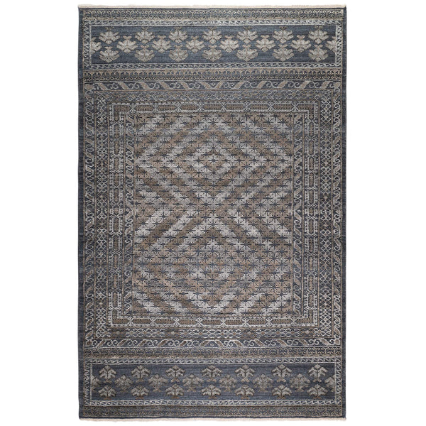AMER Rugs Winslow Hand-knotted Wool Viscose Geometric Area Rug with High-low Pile Artisan Craft WNS50203