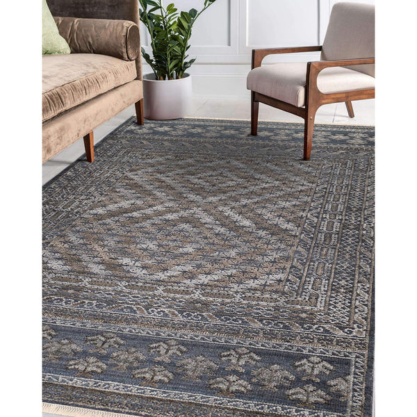 Winslow Hand-knotted Wool Viscose Geometric Area Rug with High-low Pile Artisan Craft