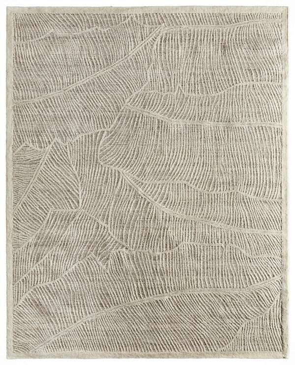 Feizy Rugs Winston Hand Tufted Wool Area Rug Sculpted Floral Botanical Ivory Living Room WNS8B02FBGEIVYE10