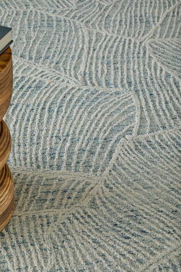 Feizy Rugs Winston Hand Tufted Wool Floral Area Rug Sculpted Botanical Pile for Living Rooms WNS8B02FBLUIVYE10