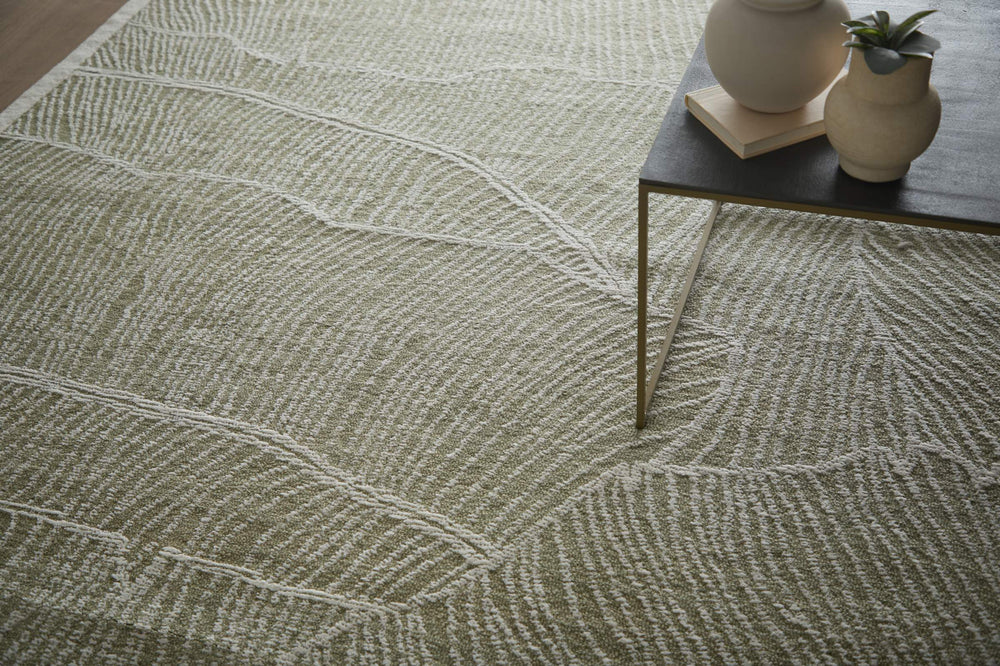 Feizy Rugs Winston Hand Tufted Wool Area Rug Sculptural Botanical Pattern for Living Room WNS8B02FGRNIVYE10