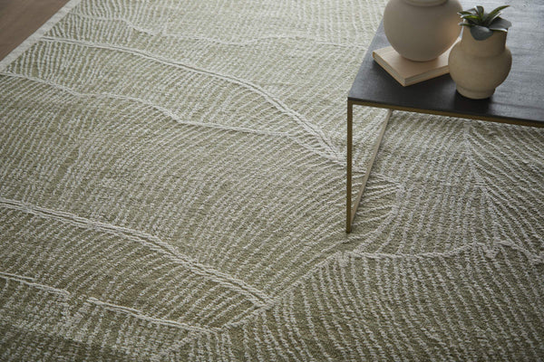 Feizy Rugs Winston Hand Tufted Wool Area Rug Sculptural Botanical Pattern for Living Room WNS8B02FGRNIVYE10