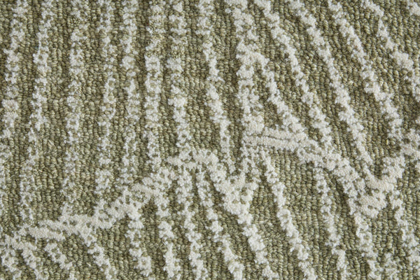Feizy Rugs Winston Hand Tufted Wool Area Rug Sculptural Botanical Pattern for Living Room WNS8B02FGRNIVYE10