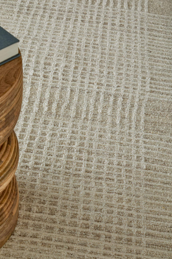Feizy Rugs Winston Hand Tufted Wool Area Rug Sculpted Plaid Texture for Living Bedroom Spaces WNS8B04FBGEIVYE10