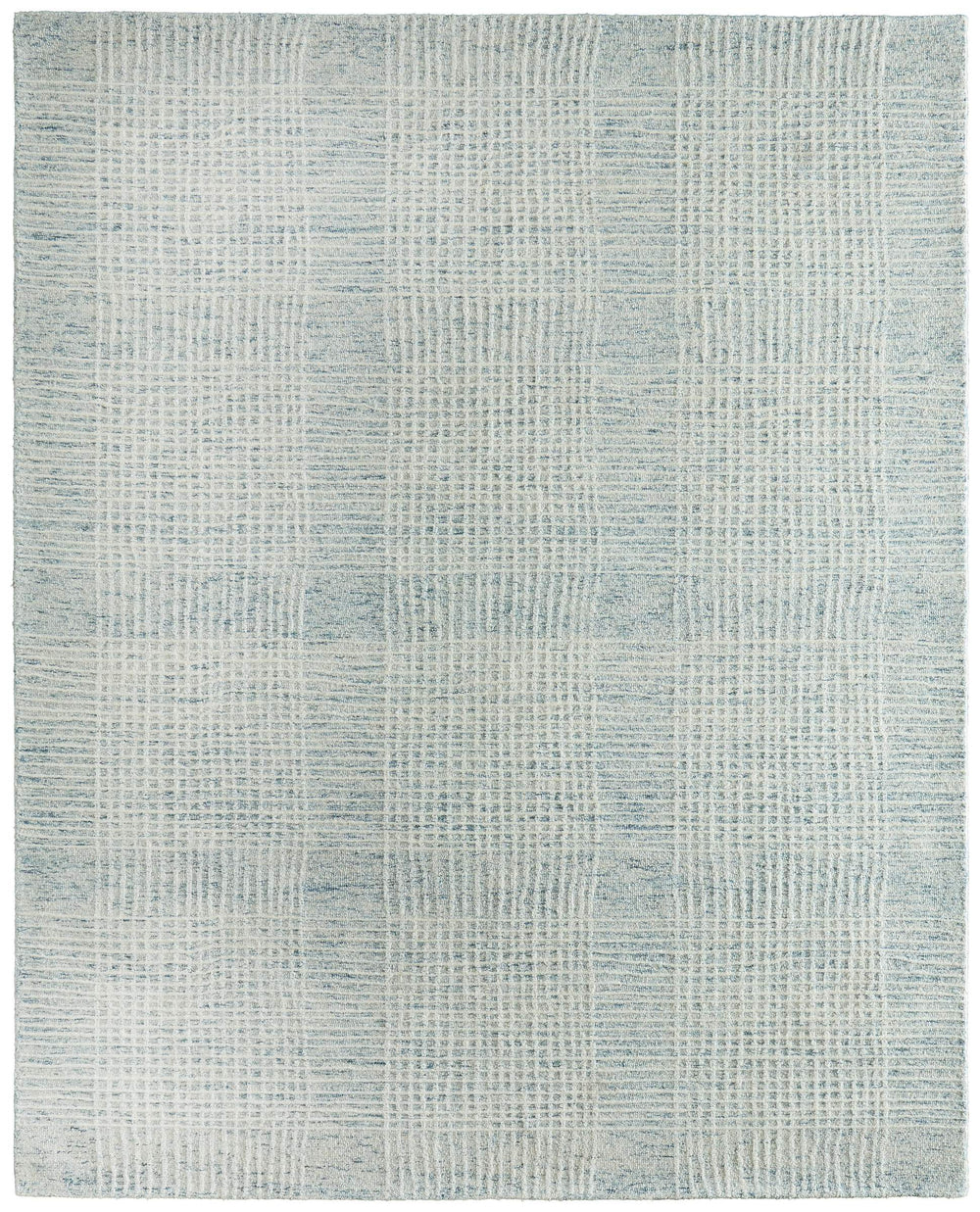 Feizy Rugs Winston Hand Tufted Wool Plaid Area Rug Sculptural Pile for Living or Bedroom WNS8B04FBLUIVYE10
