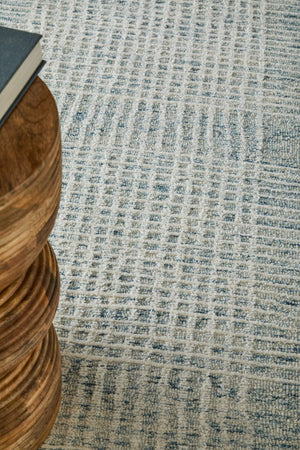 Feizy Rugs Winston Hand Tufted Wool Plaid Area Rug Sculptural Pile for Living or Bedroom WNS8B04FBLUIVYE10