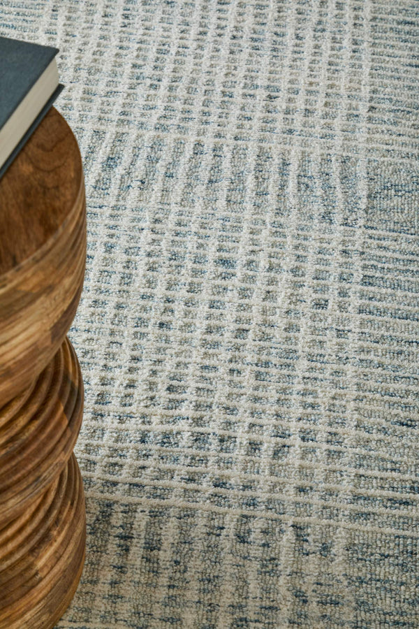 Feizy Rugs Winston Hand Tufted Wool Plaid Area Rug Sculptural Pile for Living or Bedroom WNS8B04FBLUIVYE10