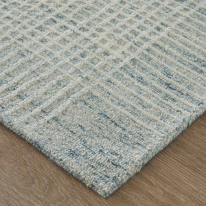 Feizy Rugs Winston Hand Tufted Wool Plaid Area Rug Sculptural Pile for Living or Bedroom WNS8B04FBLUIVYE10