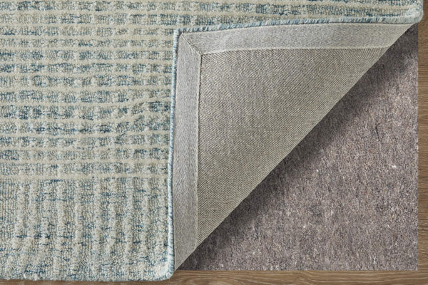 Feizy Rugs Winston Hand Tufted Wool Plaid Area Rug Sculptural Pile for Living or Bedroom WNS8B04FBLUIVYE10