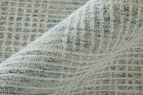 Feizy Rugs Winston Hand Tufted Wool Plaid Area Rug Sculptural Pile for Living or Bedroom WNS8B04FBLUIVYE10