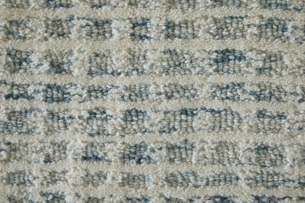 Feizy Rugs Winston Hand Tufted Wool Plaid Area Rug Sculptural Pile for Living or Bedroom WNS8B04FBLUIVYE10