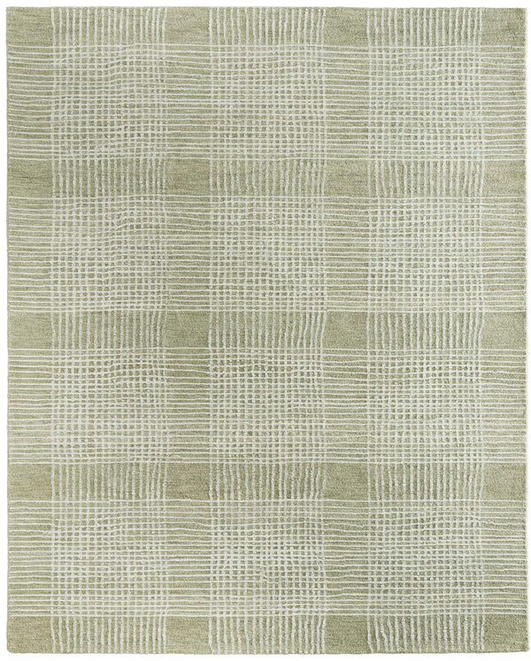 Feizy Rugs Winston Hand Tufted Wool Plaid Rug Sculpted Loop and Cut Pile for Living Rooms WNS8B04FGRNIVYE10