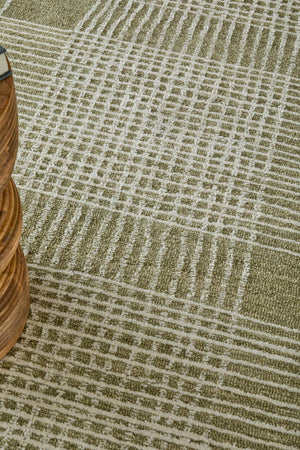 Feizy Rugs Winston Hand Tufted Wool Plaid Rug Sculpted Loop and Cut Pile for Living Rooms WNS8B04FGRNIVYE10
