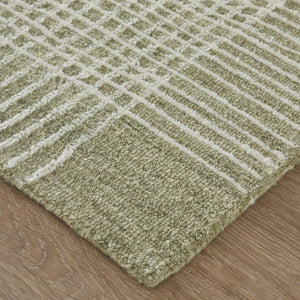 Feizy Rugs Winston Hand Tufted Wool Plaid Rug Sculpted Loop and Cut Pile for Living Rooms WNS8B04FGRNIVYE10