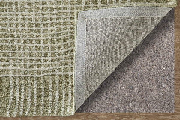Feizy Rugs Winston Hand Tufted Wool Plaid Rug Sculpted Loop and Cut Pile for Living Rooms WNS8B04FGRNIVYE10