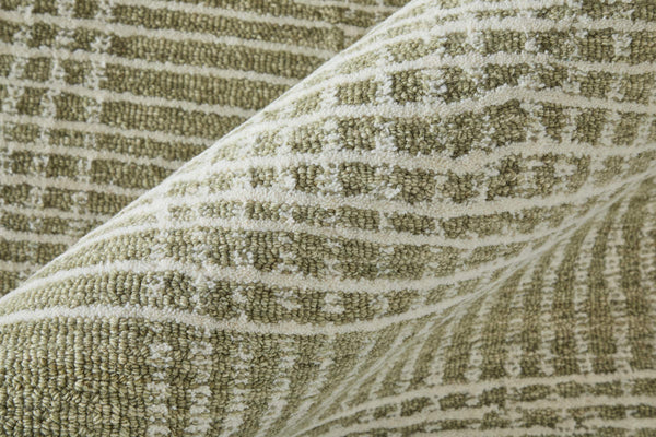 Feizy Rugs Winston Hand Tufted Wool Plaid Rug Sculpted Loop and Cut Pile for Living Rooms WNS8B04FGRNIVYE10