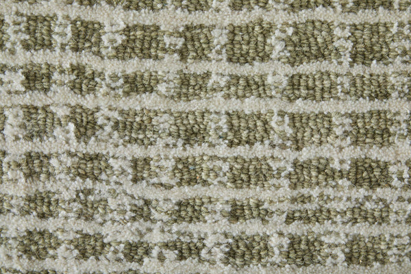 Feizy Rugs Winston Hand Tufted Wool Plaid Rug Sculpted Loop and Cut Pile for Living Rooms WNS8B04FGRNIVYE10