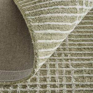 Feizy Rugs Winston Hand Tufted Wool Plaid Rug Sculpted Loop and Cut Pile for Living Rooms WNS8B04FGRNIVYE10