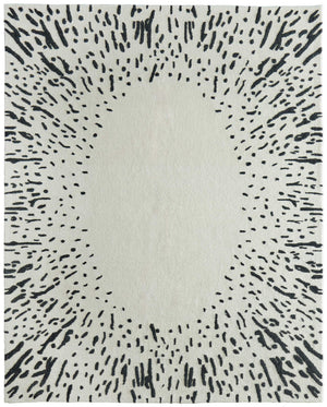 Feizy Rugs Winston Hand-Tufted Wool Area Rug Sculpted Loop Cut Pile Modern Living Room Accent Ivory/Black 5' x 8' WNS8B06FIVYBLKE10