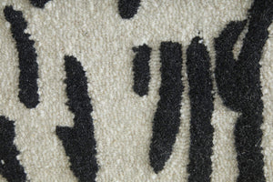 Feizy Rugs Winston Hand-Tufted Wool Area Rug Sculpted Loop Cut Pile Modern Living Room Accent Ivory/Black 5' x 8' WNS8B06FIVYBLKE10