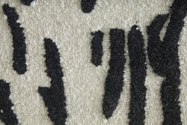 Feizy Rugs Winston Hand-Tufted Wool Area Rug Sculpted Loop Cut Pile Modern Living Room Accent Ivory/Black 5' x 8' WNS8B06FIVYBLKE10