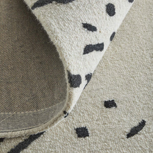 Feizy Rugs Winston Hand-Tufted Wool Area Rug Sculpted Loop Cut Pile Modern Living Room Accent Ivory/Black 5' x 8' WNS8B06FIVYBLKE10