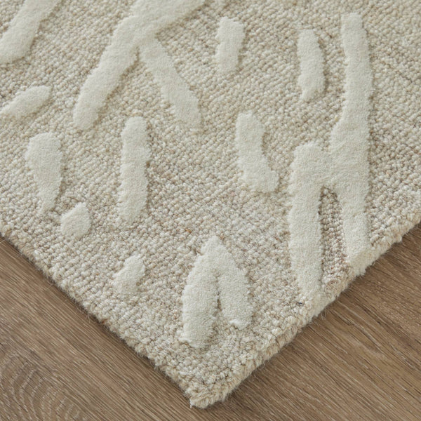 Feizy Rugs Winston Hand-Tufted Wool Area Rug Sculpted Loop Cut Pile Modern Living Room Accent Ivory 5' x 8' WNS8B06FNATBGEE10