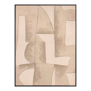 Moe's Home Saga Wall Décor: Abstract Canvas Art With Timeless Earthy Tones For Modern Interior Spaces Multicolor Ink Print On Canvas,Black Polystyrene Frame Wp-1258-37