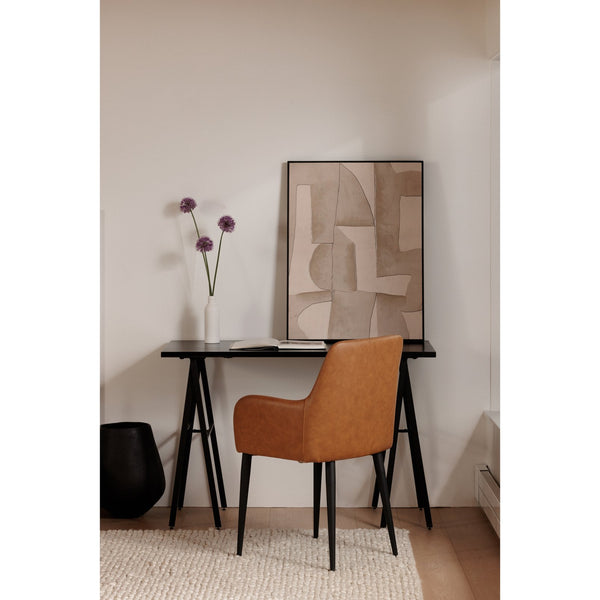 Moe's Home Saga Wall Décor: Abstract Canvas Art With Timeless Earthy Tones For Modern Interior Spaces Multicolor Ink Print On Canvas,Black Polystyrene Frame Wp-1258-37