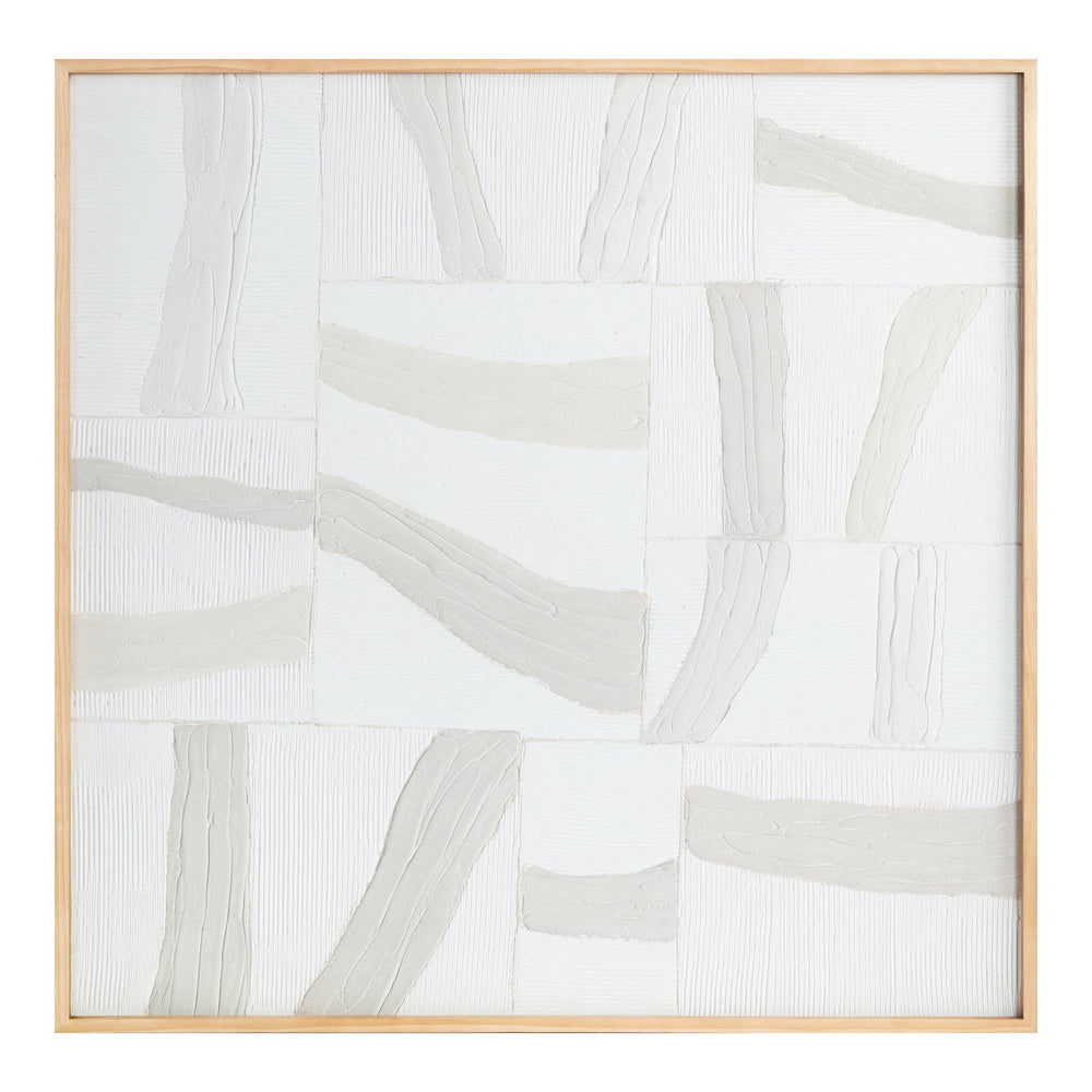 Moe's Home Configured Modernist-inspired Framed Painting With Floating Shapes And Soft Muted Tones For Home Decor Multicolor Print On Canvas,Pine Frame Wp-1270-37