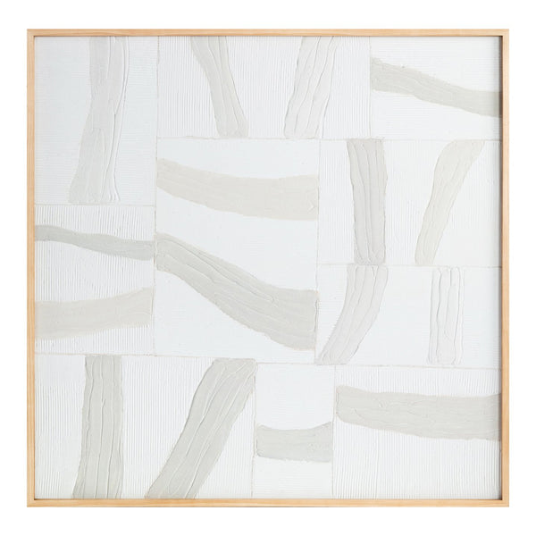 Moe's Home Configured Modernist-inspired Framed Painting With Floating Shapes And Soft Muted Tones For Home Decor Multicolor Print On Canvas,Pine Frame Wp-1270-37