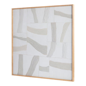 Moe's Home Configured Modernist-inspired Framed Painting With Floating Shapes And Soft Muted Tones For Home Decor Multicolor Print On Canvas,Pine Frame Wp-1270-37