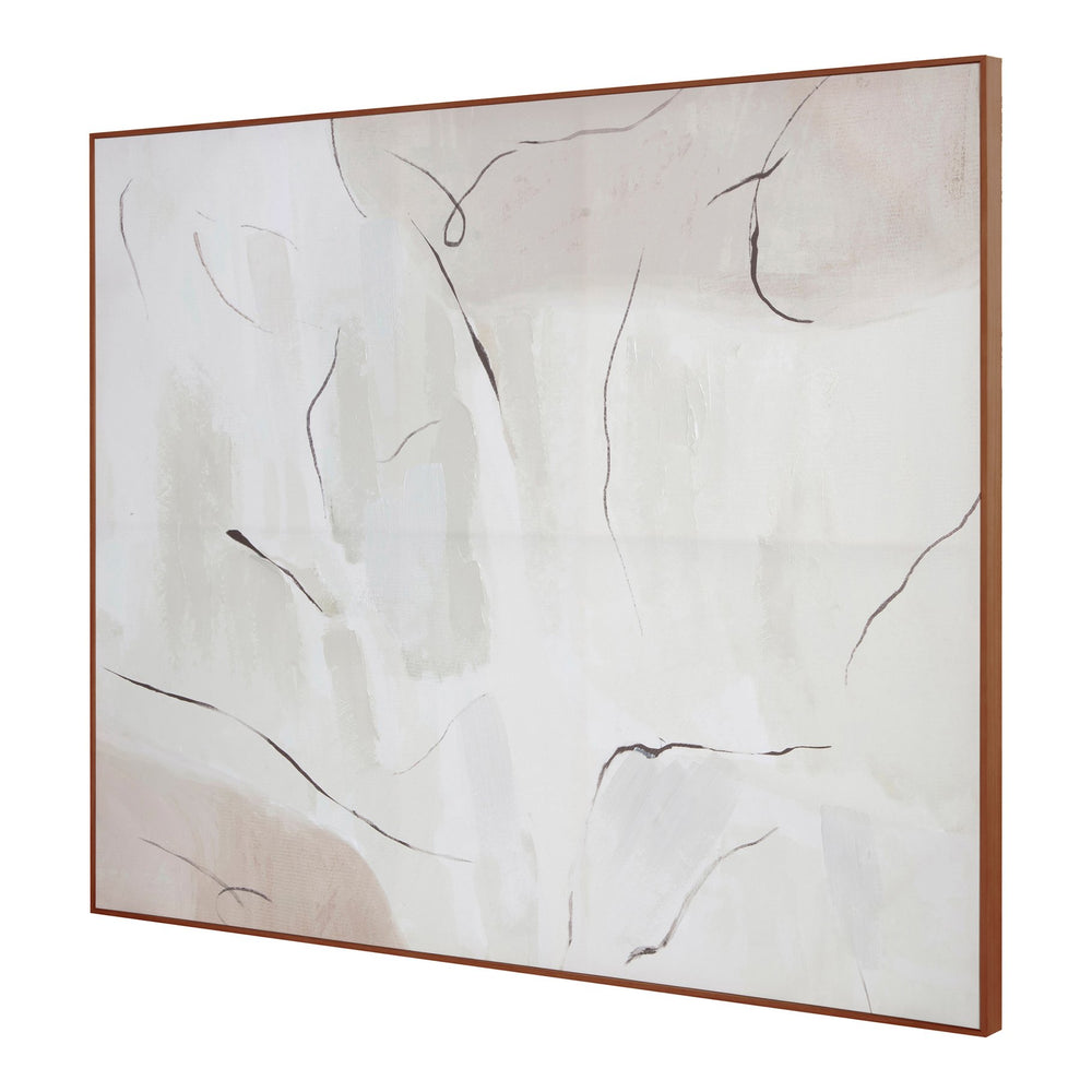 Moe's Home Impression Framed Painting In Warm Pine Frame - Captivating Terra Palette For Vintage Charm Multicolor Print On Canvas,Pine Frame And Stretchers Wp-1274-37