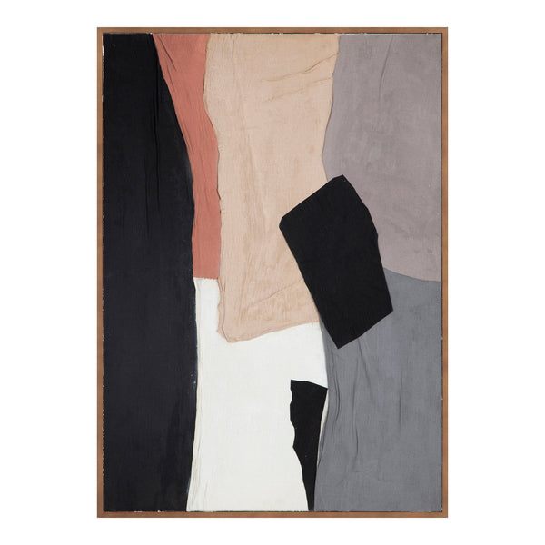 Moe's Home Moda Abstract Canvas Art – Enchanting Neutrals And Hues In Solid Pine Frame For Elegant Home Décor Multicolor Design Painted On Canvas,Canvas Stretched Over Pine Wood Wp-1285-37