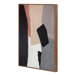 Moe's Home Moda Abstract Canvas Art – Enchanting Neutrals And Hues In Solid Pine Frame For Elegant Home Décor Multicolor Design Painted On Canvas,Canvas Stretched Over Pine Wood Wp-1285-37