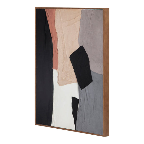 Moe's Home Moda Abstract Canvas Art – Enchanting Neutrals And Hues In Solid Pine Frame For Elegant Home Décor Multicolor Design Painted On Canvas,Canvas Stretched Over Pine Wood Wp-1285-37