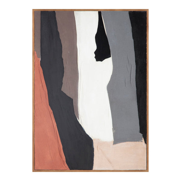 Moe's Home Moda Abstract Canvas Art – Enchanting Neutrals And Hues In Solid Pine Frame For Elegant Home Décor Multicolor Design Painted On Canvas,Canvas Stretched Over Pine Wood Wp-1286-37