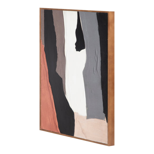 Moe's Home Moda Abstract Canvas Art – Enchanting Neutrals And Hues In Solid Pine Frame For Elegant Home Décor Multicolor Design Painted On Canvas,Canvas Stretched Over Pine Wood Wp-1286-37