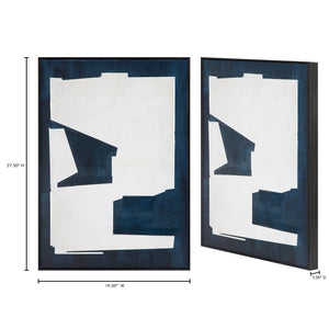 Moe's Home Mica Abstract Framed Painting - Bold Canvas Art With High-contrast Colors And Solid Pine Frame Multicolor Design Painted On Canvas,Canvas Stretched Over Pine Wood Wp-1289-37