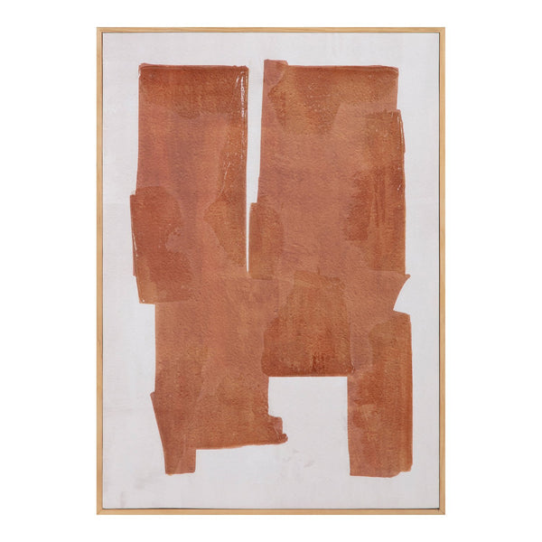 Moe's Home Cici Captivating Abstract Painting With Earthy Hues And Solid Pine Frame For Serene Home Decor Multicolor Design Painted On Canvas,Canvas Stretched Over Pine Wood Wp-1293-37