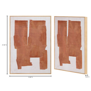 Moe's Home Cici Captivating Abstract Painting With Earthy Hues And Solid Pine Frame For Serene Home Decor Multicolor Design Painted On Canvas,Canvas Stretched Over Pine Wood Wp-1293-37