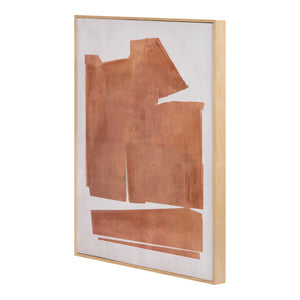 Moe's Home Cici Captivating Abstract Painting With Earthy Hues And Solid Pine Frame For Serene Home Decor Multicolor Design Painted On Canvas,Canvas Stretched Over Pine Wood Wp-1294-37