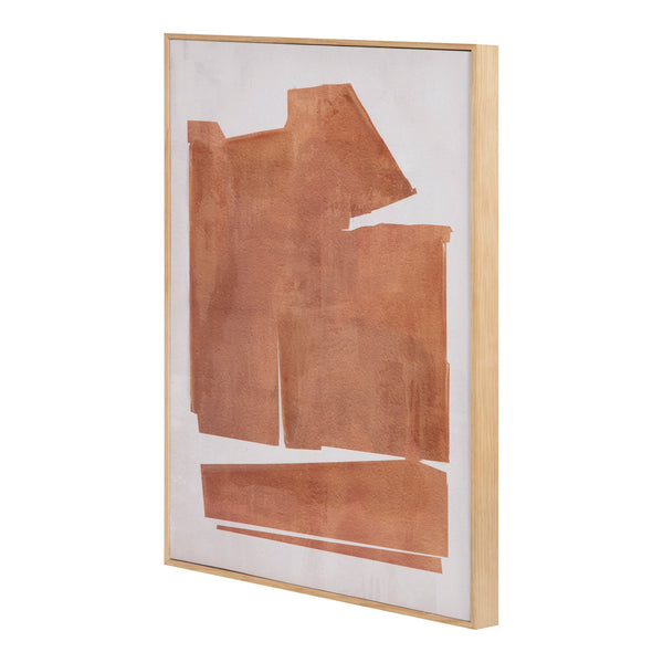 Moe's Home Cici Captivating Abstract Painting With Earthy Hues And Solid Pine Frame For Serene Home Decor Multicolor Design Painted On Canvas,Canvas Stretched Over Pine Wood Wp-1294-37